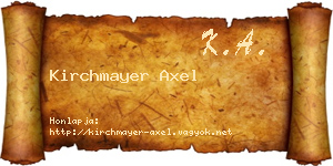 Kirchmayer Axel névjegykártya